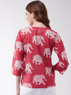 InWeave Red Elephant Top
