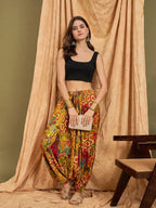 InWeave Mustard Multi Flower Harem Pant