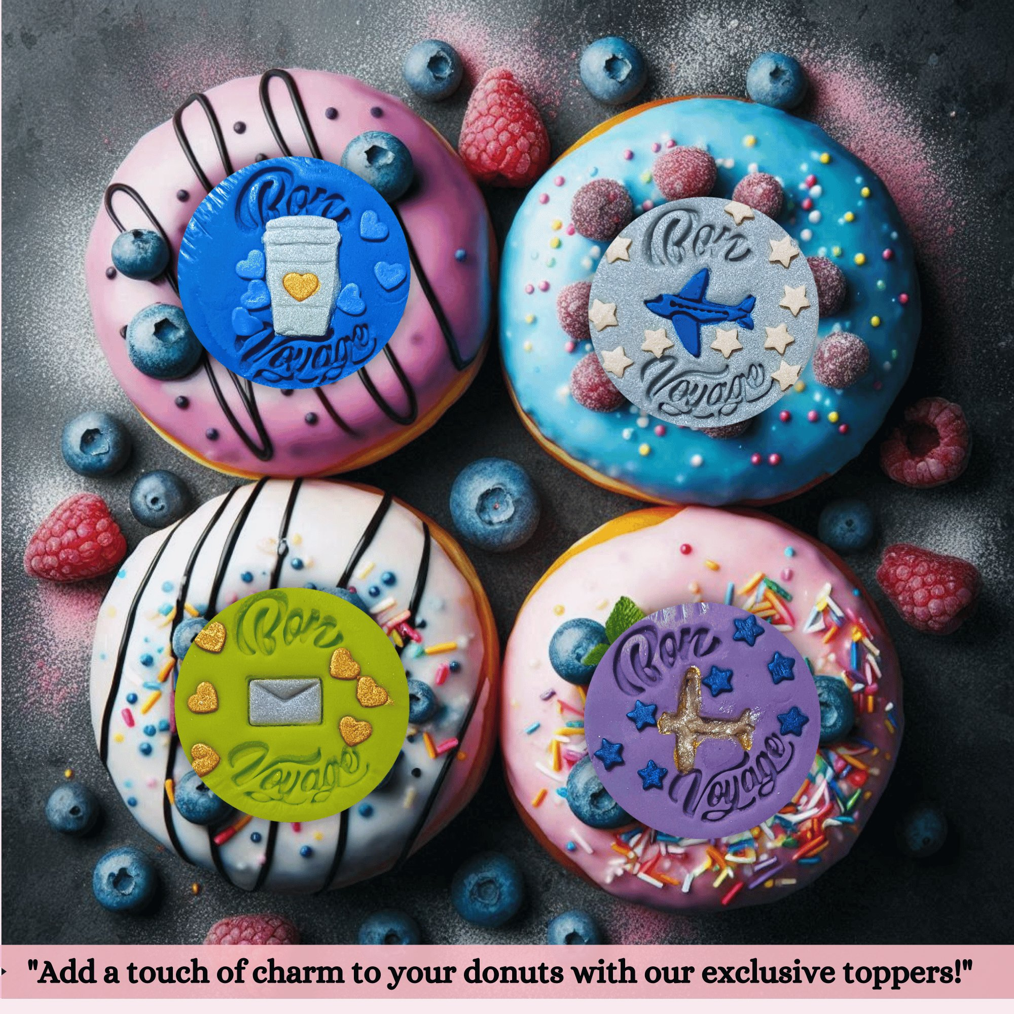 confect bon voyage toppers edible cupcake topper cake decorations supplies 100gms ct 11