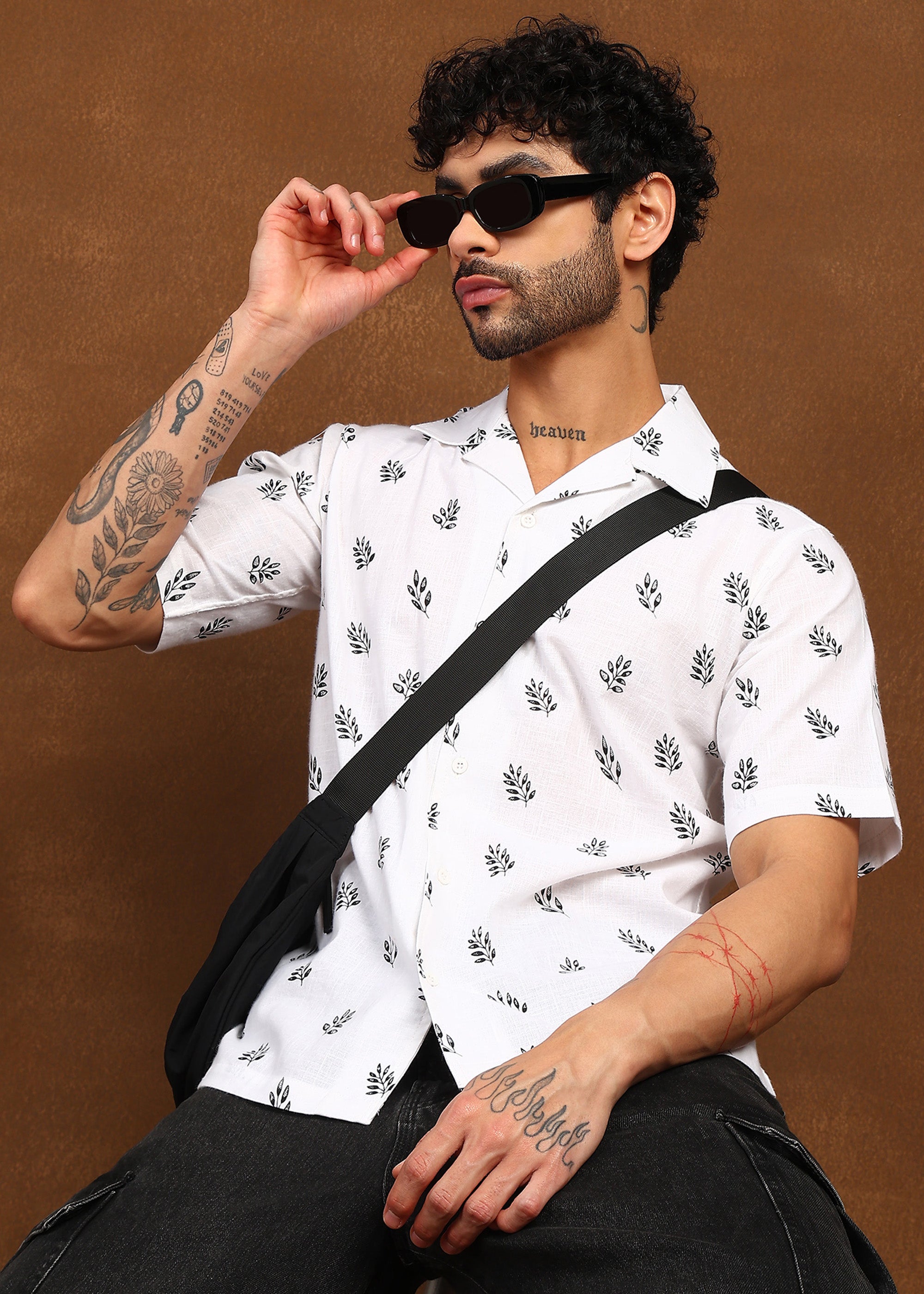 Fabmade Leaf Whisper Linen Shirt