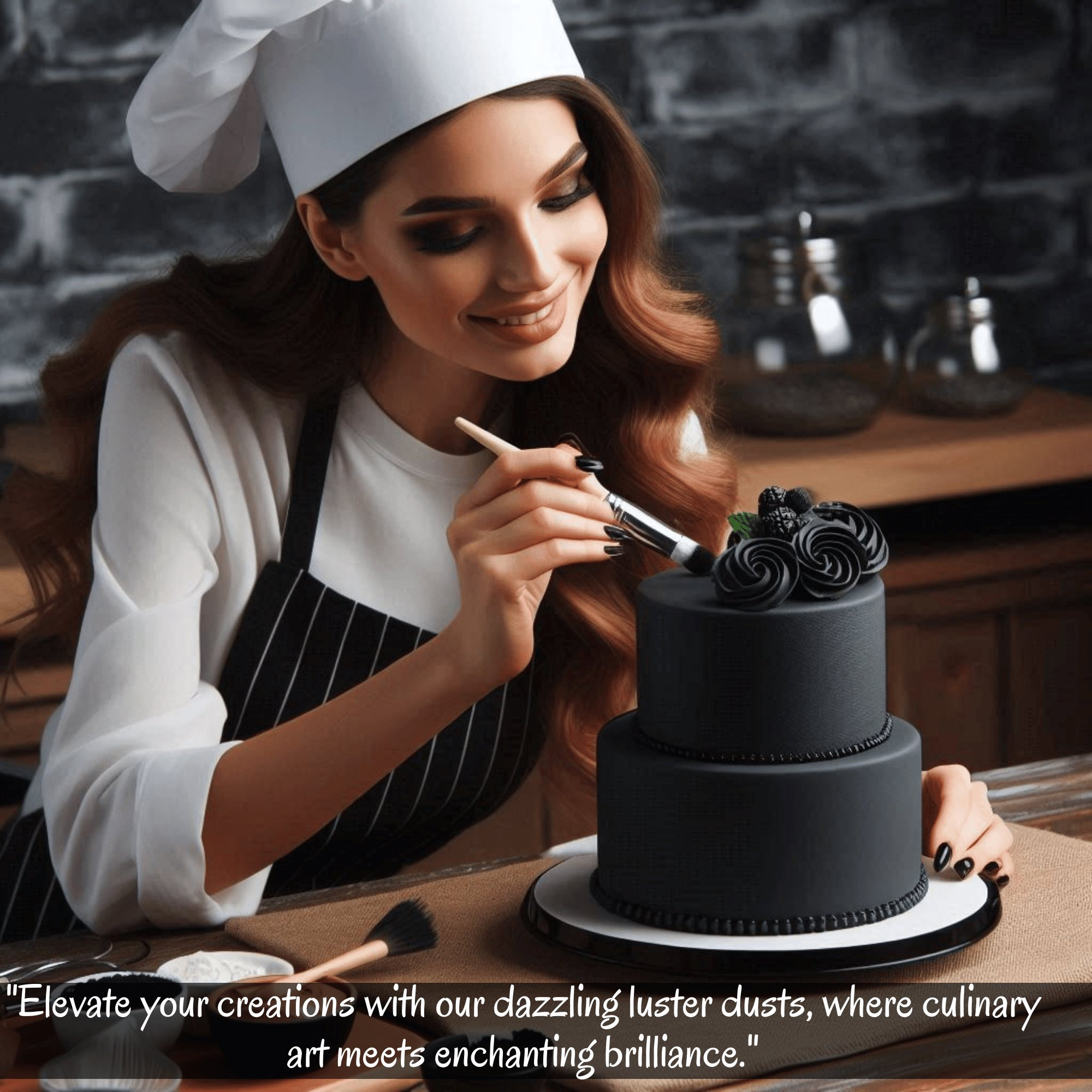 tulip black edible luster dust 5 gms