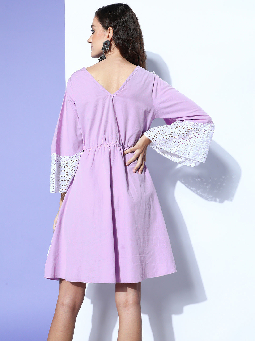 InWeave Women's Mauve Lacy Short Dress - Distacart