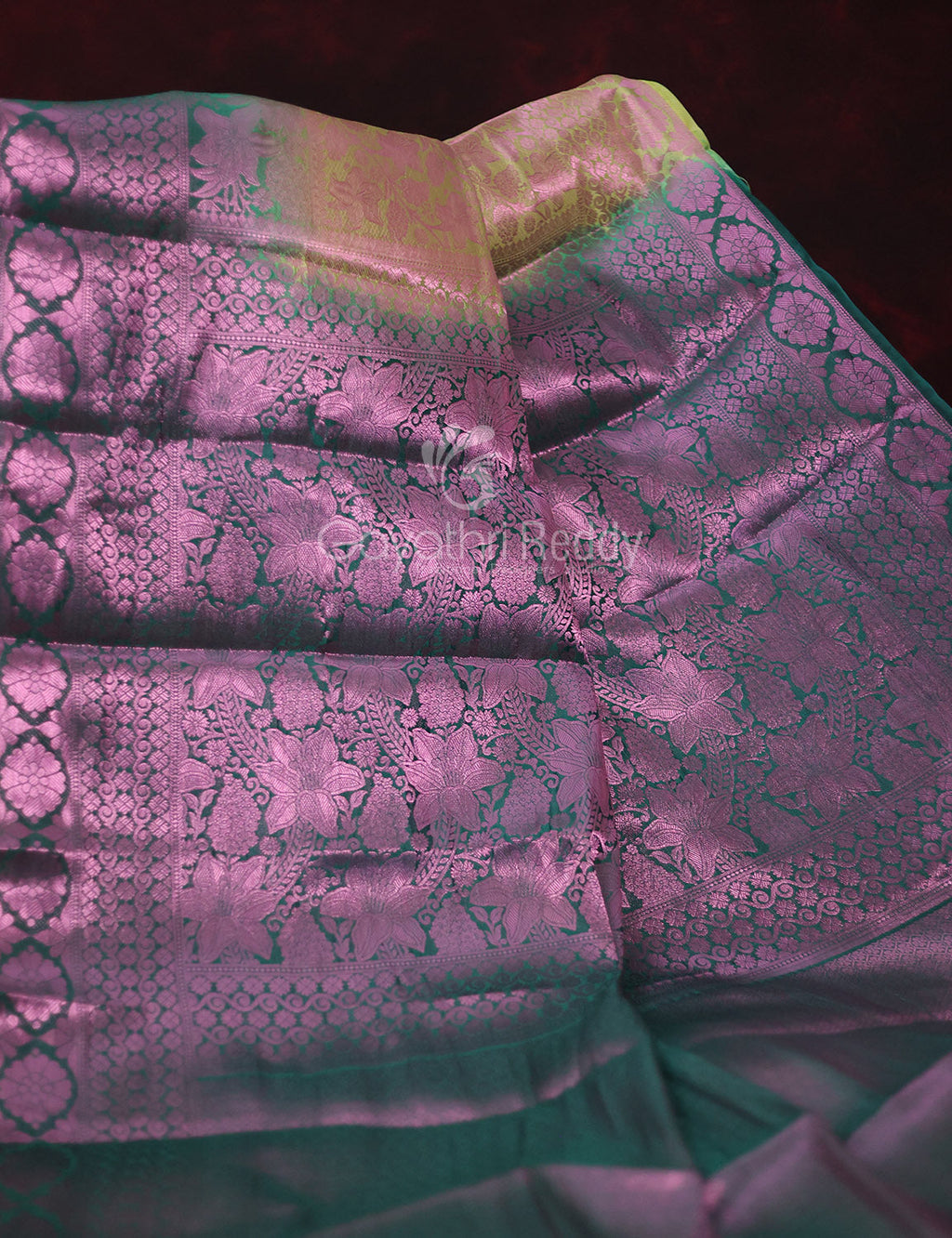Shades of Mehendi Green Floral Design Banarasi Semi Silk Saree By Gayathri Reddy Designer Studio