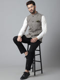 Even Apparels Men's Cream Pure Wool Nehru Jacket