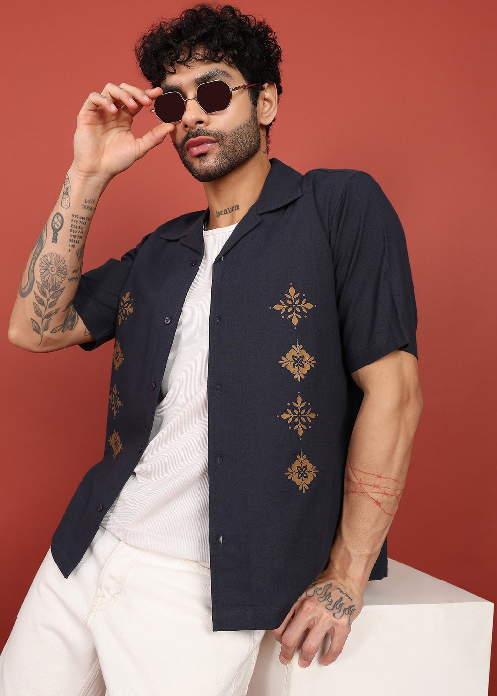 Fabmade Midnight Bloom Printed Shirt