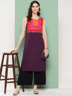Ahalyaa Women Yoke Design Sequinned Crepe Kurta