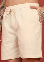 Fabmade Men Beige Cotton Regular Shorts