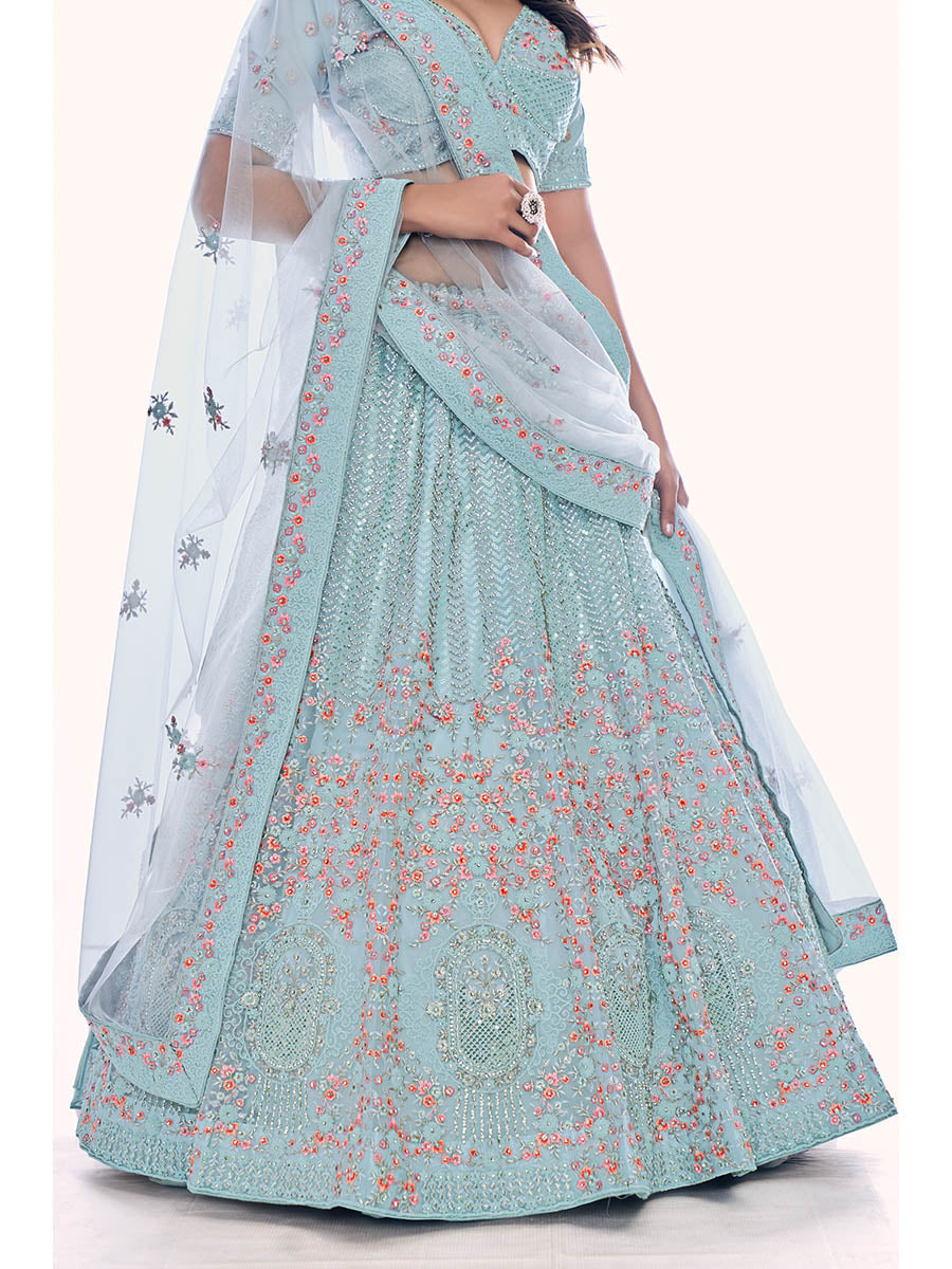 Myra Firozi Soft Net Embroidered Designer Lehenga Choli
