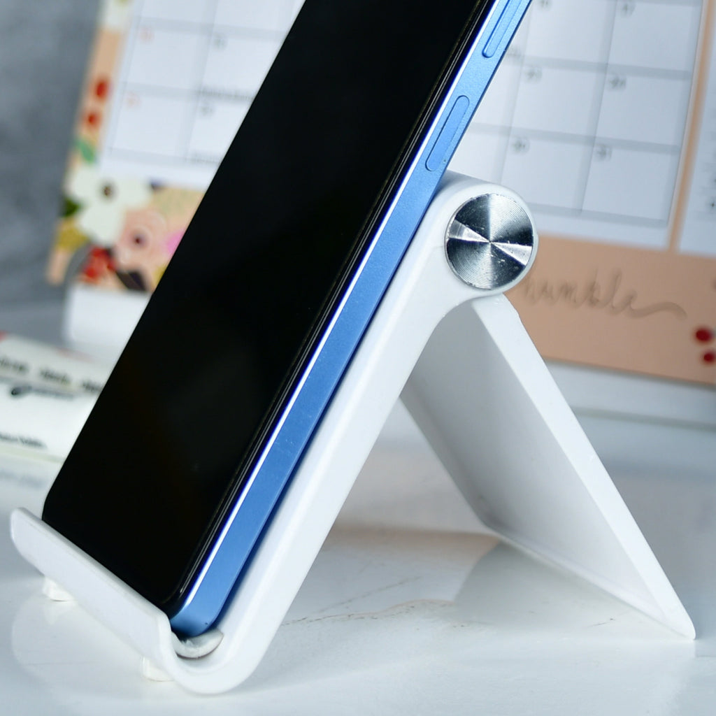 Sowpeace Trendy Adjustable Silver Tablet Stand with White Hinges - Distacart