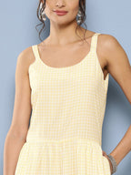 Ahalyaa Checked Waist Tie-Ups Basic Jumpsuit - Distacart