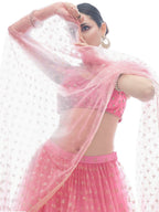 Myra Baby Pink Art Silk Designer Lehenga