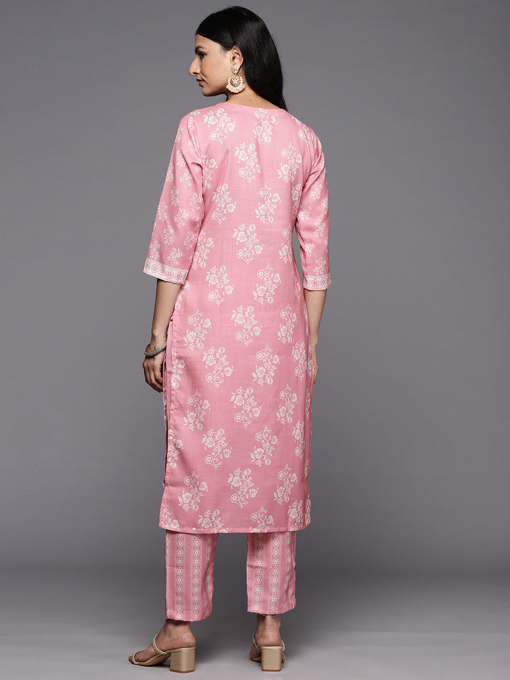 KSUT (House of Varanga) Pink Digital Printed Kurta Paired With Printed Straight Trouser - Distacart