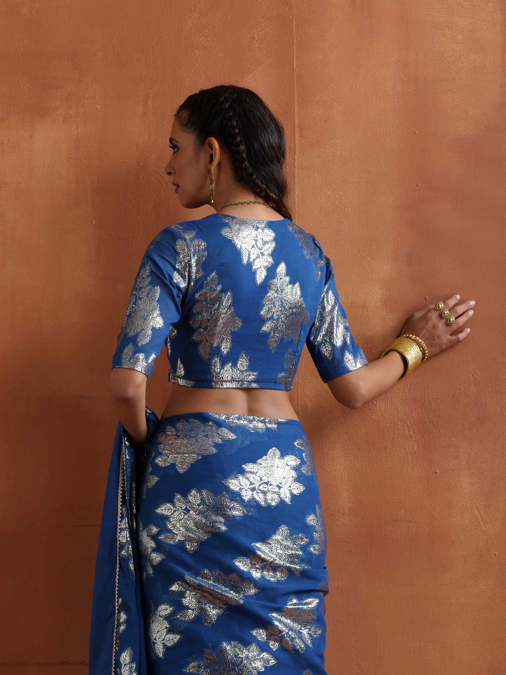 trueBrowns Blue Metallic Blouse