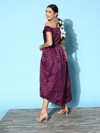 InWeave Women's Wine Brocade Dress - Distacart