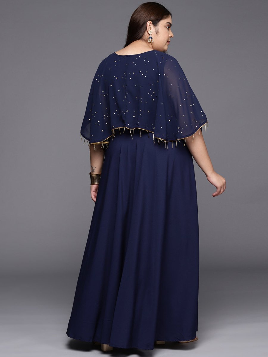 Ahalyaa Plus Size Round neck Maxi Ethnic Dress - Distacart