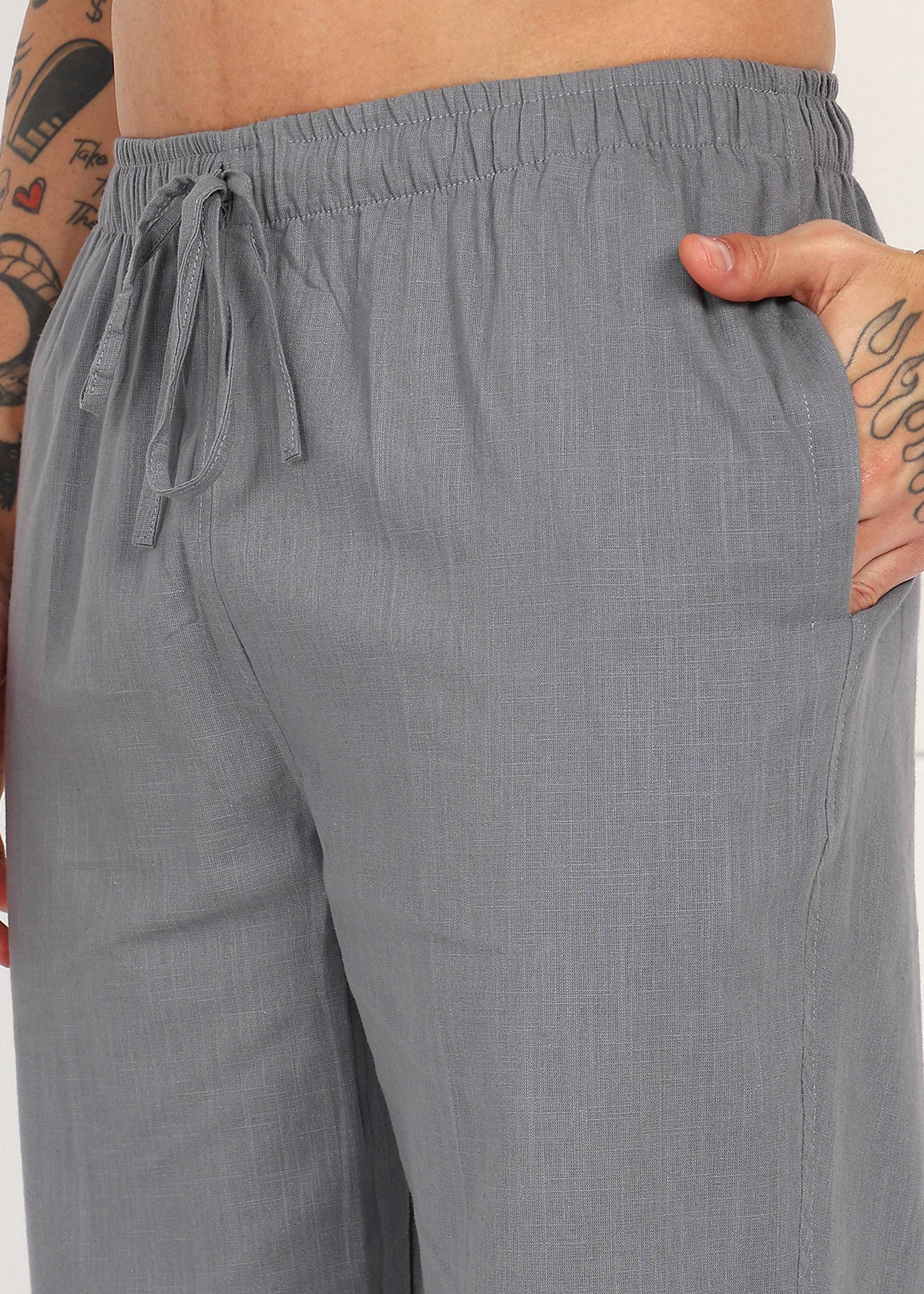 Fabmade Slate Grey Linen Pyjama