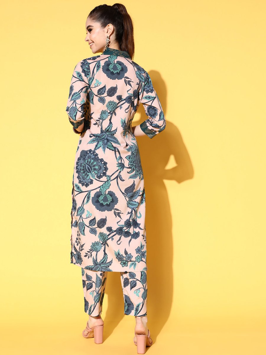 Ahalyaa Women Floral Printed Kurta with Trousers