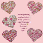 confect pink mini roses lips i silver hearts vermcelli and white pearls anniversary sprinkles sprinkles for baking cake decorative edible sprinkles mix pack of 5