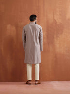 trueBrowns Men's Beige Cotton Dobby Kurta