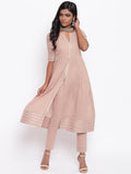 trueBrowns Pure Cotton Gota Slit Kurta Set | Relove - Distacart