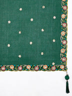 House of Panchhi Navy Blue Pure Georgette Sequins And Thread Embroidery Lehenga Choli & Dupatta