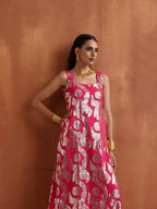 trueBrowns Pink Metallic Straight Kurta Set - Distacart