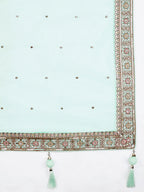 House of Panchhi Burgundy Pure Georgette Sequins And Thread Embroidery Lehenga Choli & Dupatta