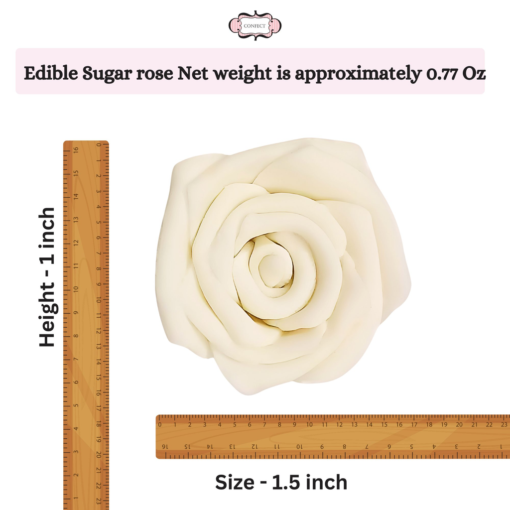 confect sugar roses topper sugar roses for cake decorations edible classic pearl ivory roses pack of 12