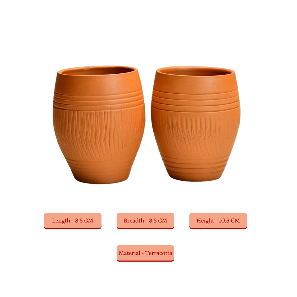 Sowpeace Premium Set of 2 Unglazed Terracotta Glasses - Distacart