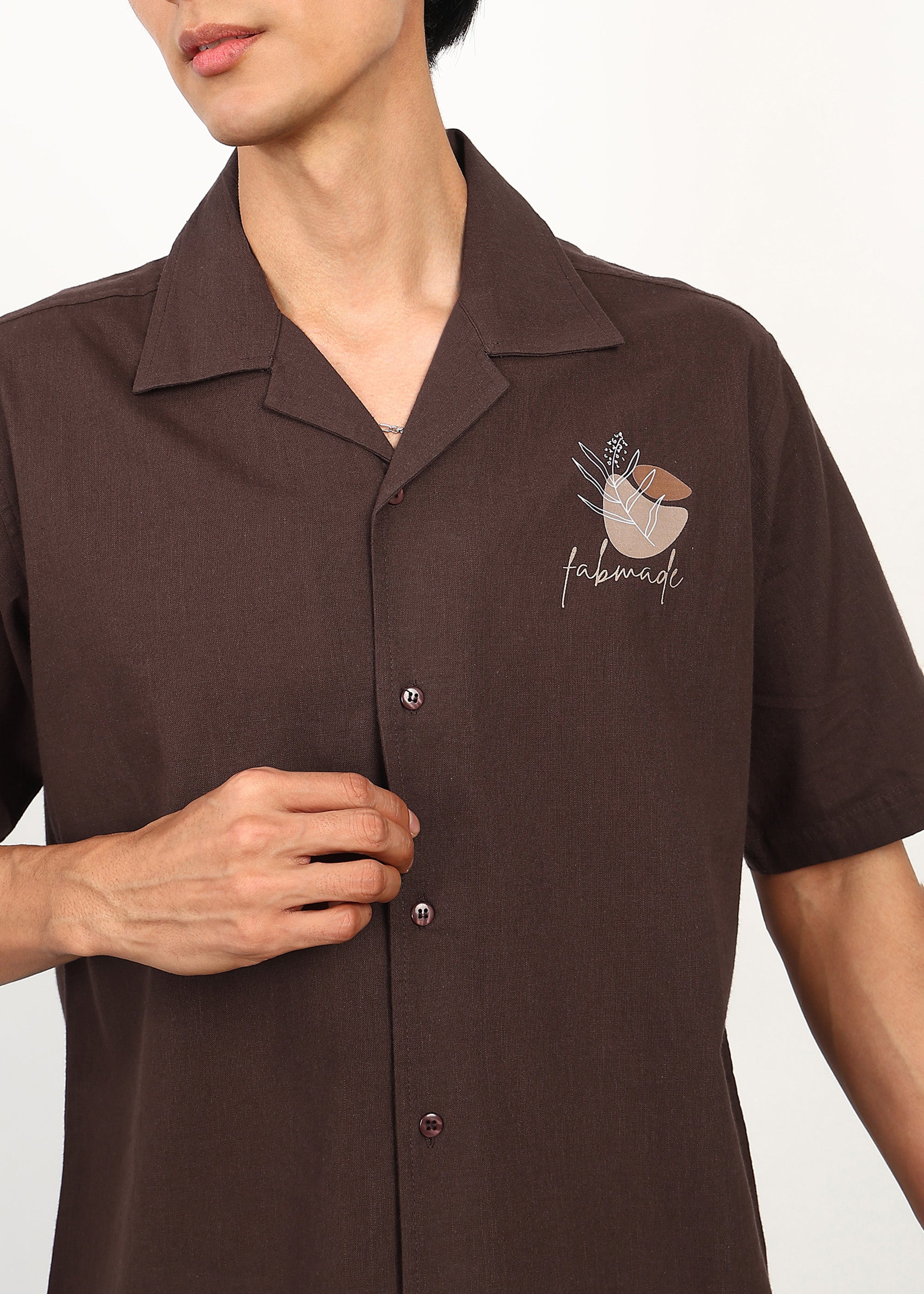 Fabmade Mocha Linen Shirt