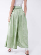 InWeave Women's Green Handloom Palazzo
