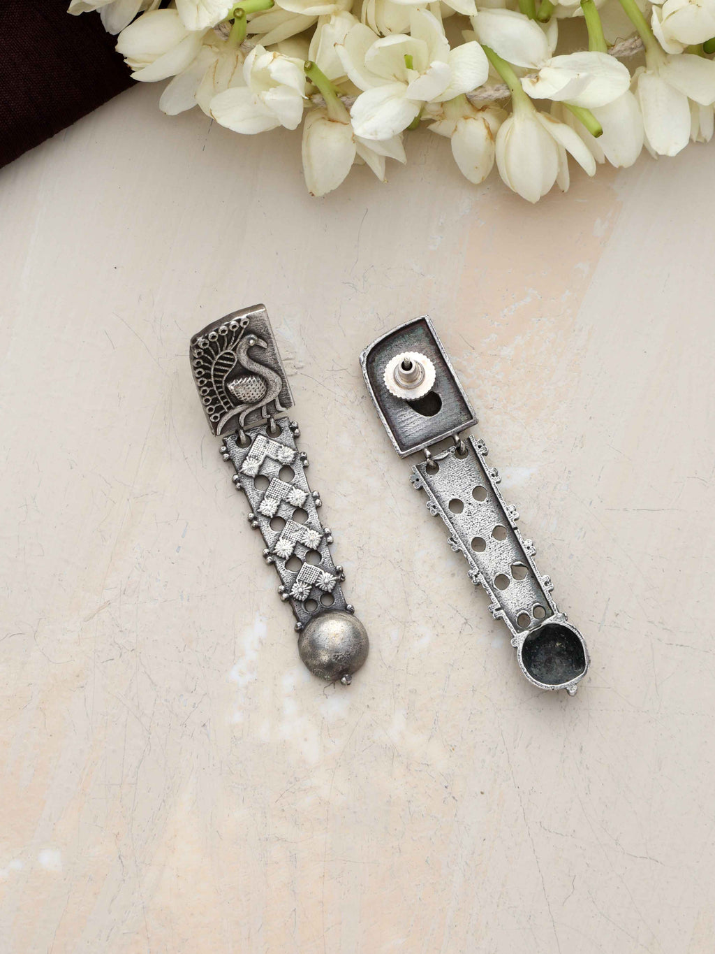 trueBrowns Silver Tone Flamingo Dangle Earrings - Distacart