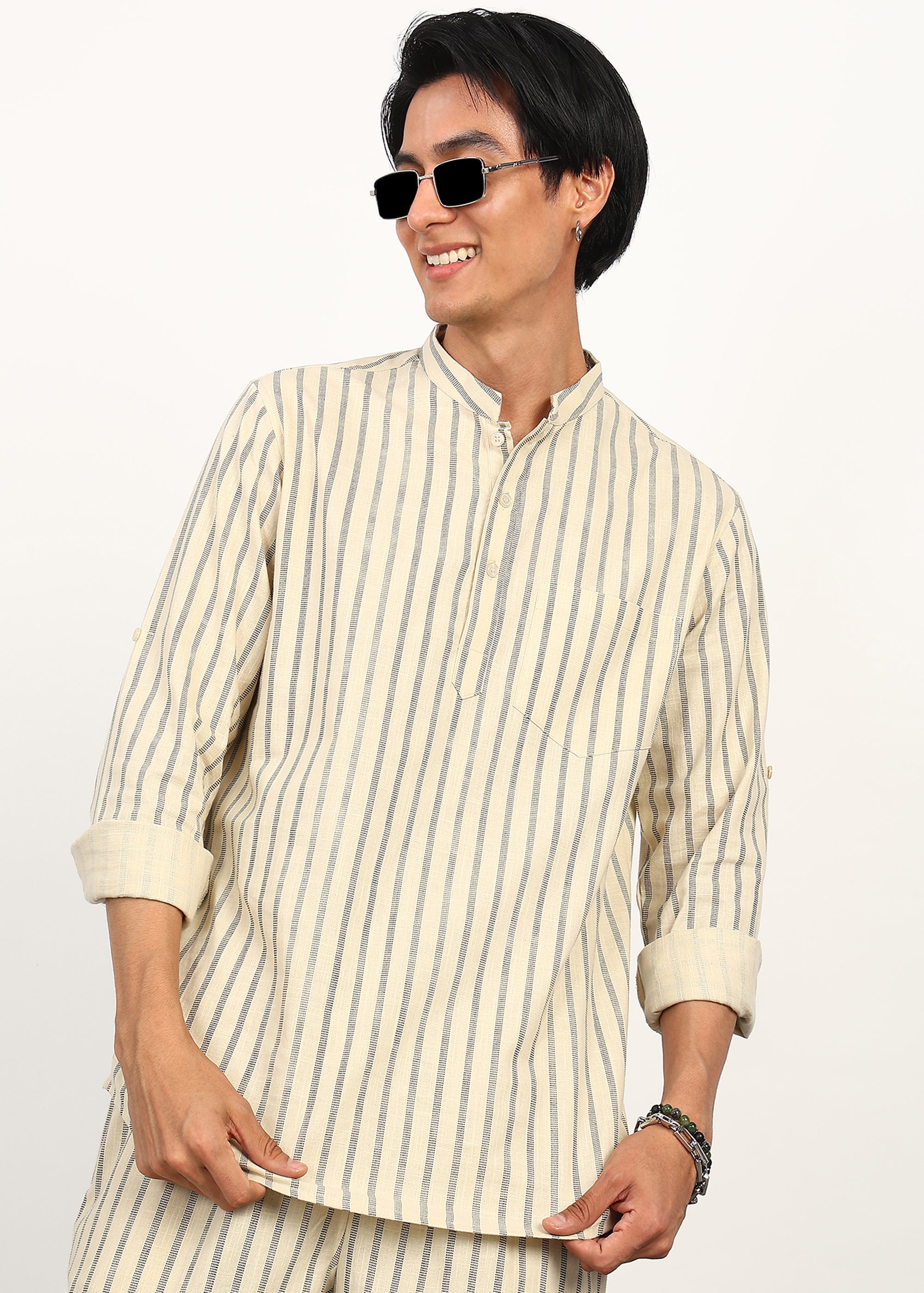 Fabmade Sandline Stripe Linen Set