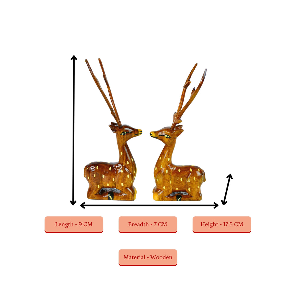 Sowpeace Pair of wooden sitting deer - Distacart