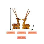 Sowpeace Pair of wooden sitting deer - Distacart