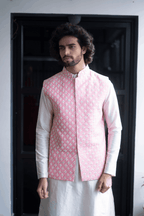Light Pink Designer Men's Nehru Jacket by Hilo Design