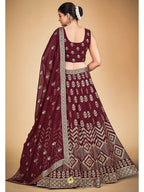 Myra Maroon Georgette Real Georgette Lehenga Choli