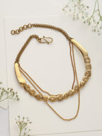 trueBrowns Brass Rose Layererd Necklace