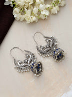 trueBrowns Silver Tone Peacock Jhumka Earrings - Distacart