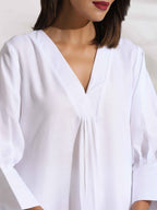 trueBrowns White Slub Kurta Set - Distacart