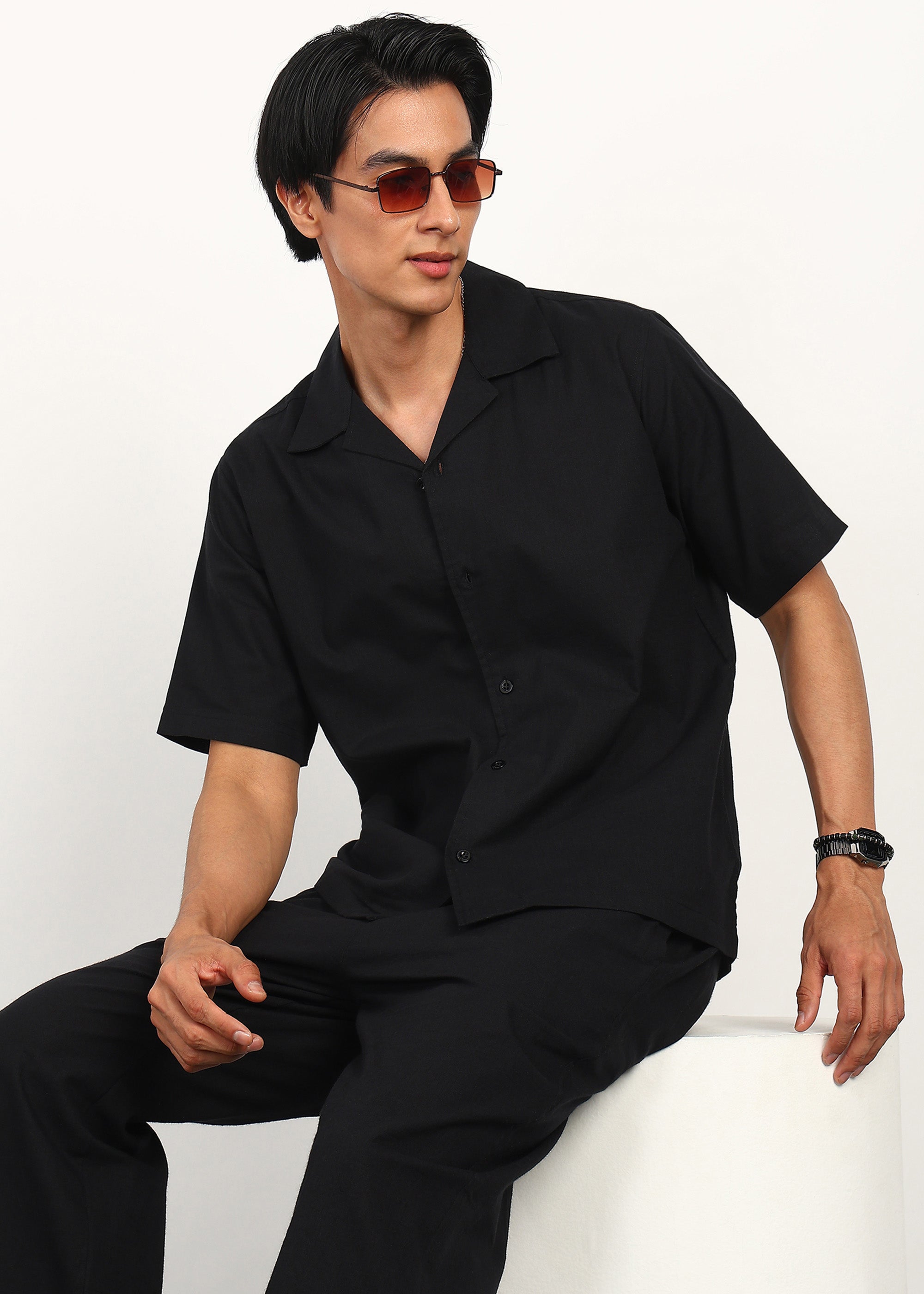 Fabmade Midnight Black Linen Co-Ord