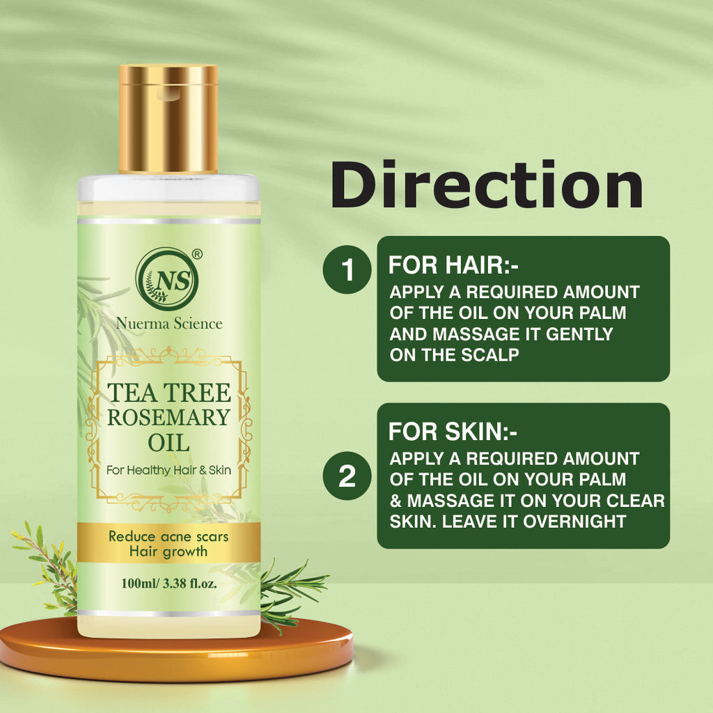 Nuerma Science Tea Tree Rosemary Oil For Healthy Skin & Hair Growth