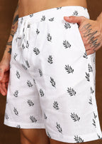 Fabmade Leaf Whisper Linen Shorts