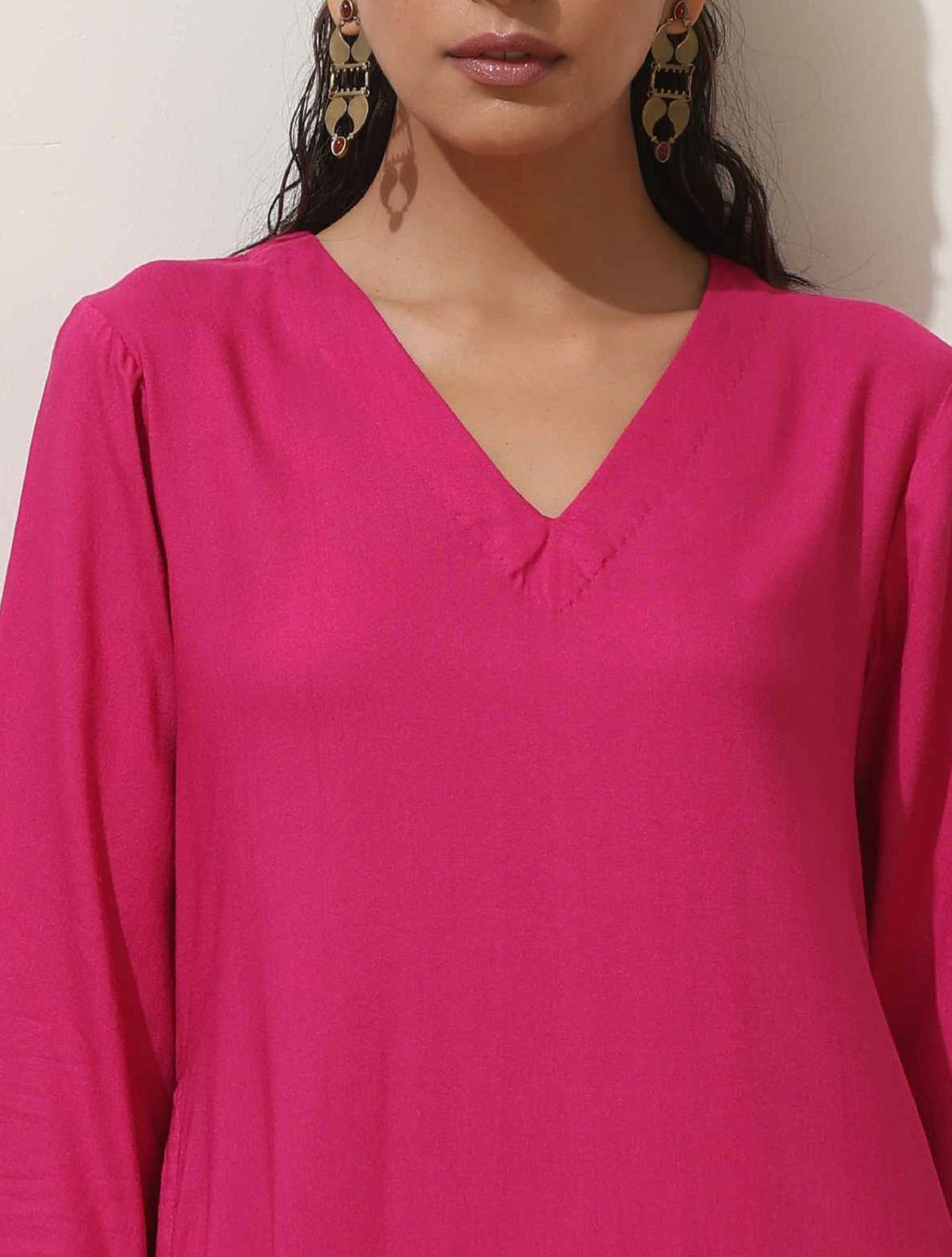 trueBrowns Pink Viscose Kurta Pant Set - Distacart