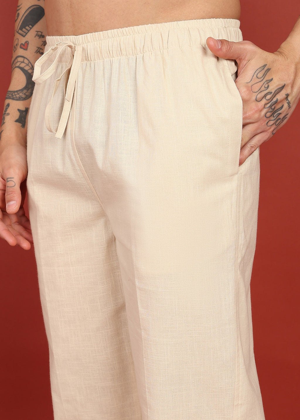 Fabmade Ivory Comfort Linen Pyjama