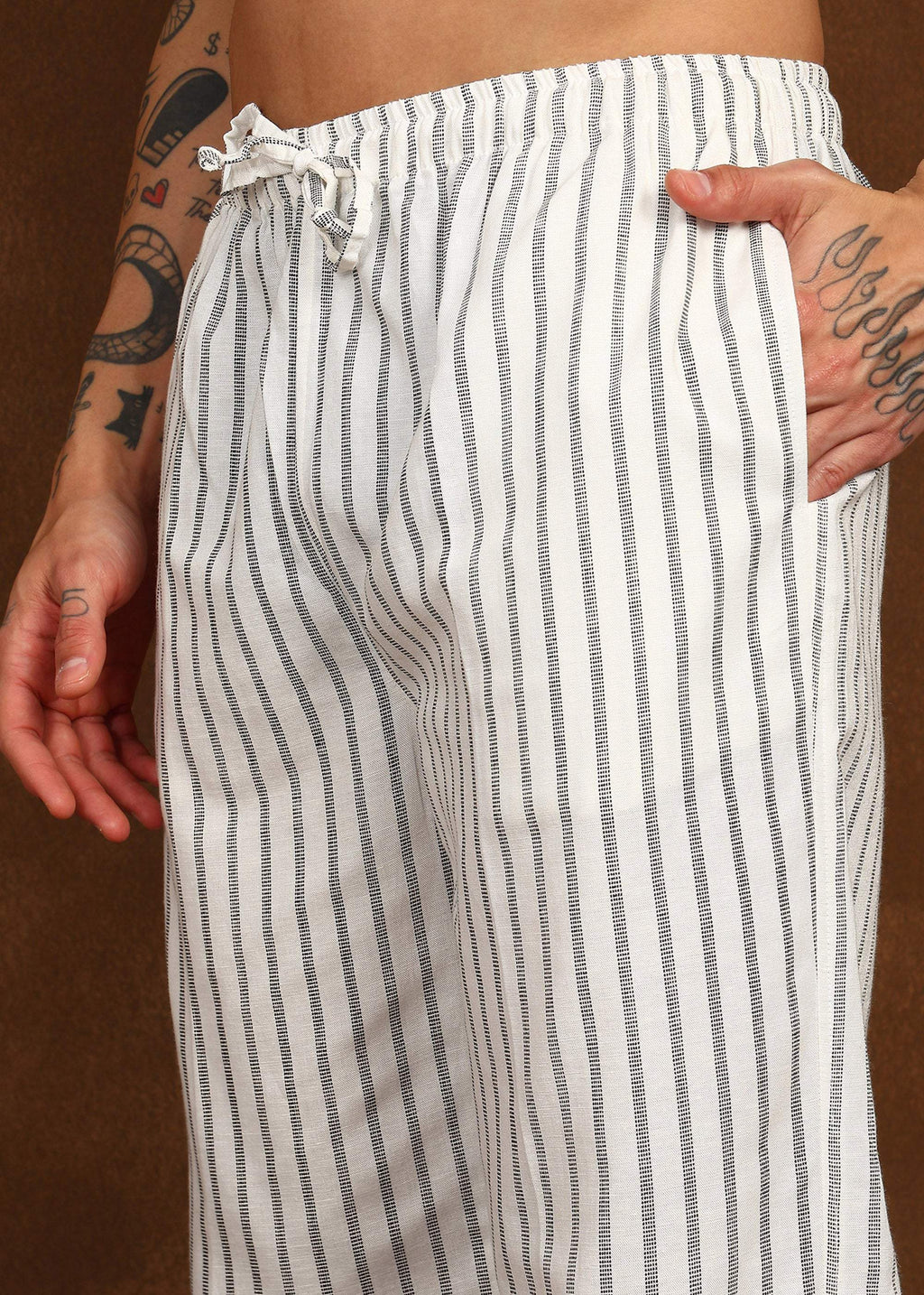 Fabmade Driftline Stripe Linen Pyjama