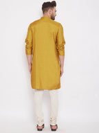 Even Apparels Beige Pure Cotton Kurta With Band Collar - Distacart