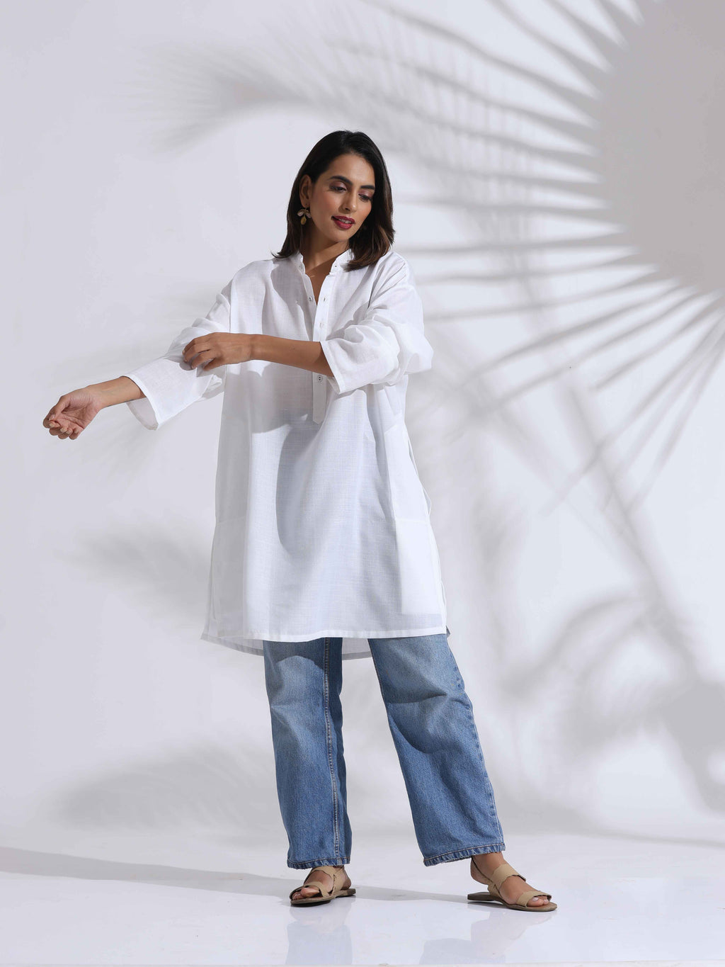 trueBrowns White Unisex Freesize Kurta