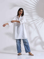 trueBrowns White Unisex Freesize Kurta