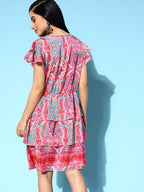 InWeave Women's Soft Pink Tiered Short Dress - Distacart